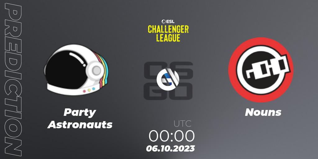 Prognoza Party Astronauts - Nouns. 20.10.23, CS2 (CS:GO), ESL Challenger League Season 46: North America
