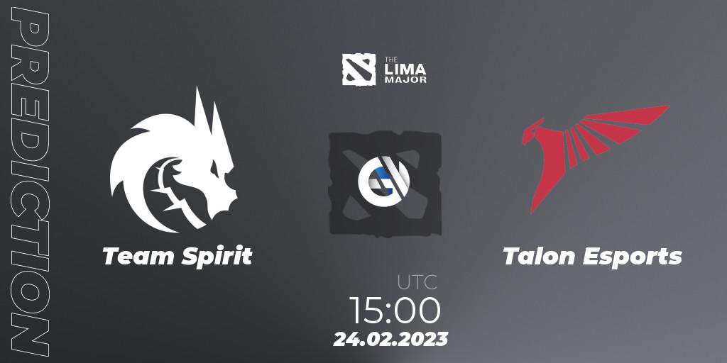 Prognoza Team Spirit - Talon Esports. 24.02.23, Dota 2, The Lima Major 2023