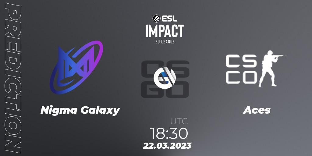 Prognoza Nigma Galaxy - Aces. 22.03.23, CS2 (CS:GO), ESL Impact League Season 3: European Division