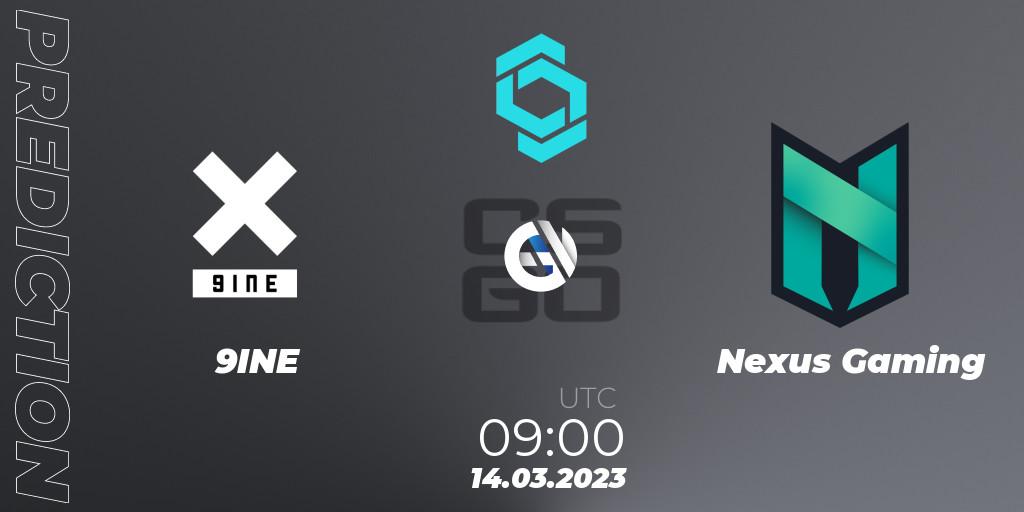 Prognoza 9INE - Nexus Gaming. 14.03.2023 at 09:00, Counter-Strike (CS2), CCT North Europe Series #4