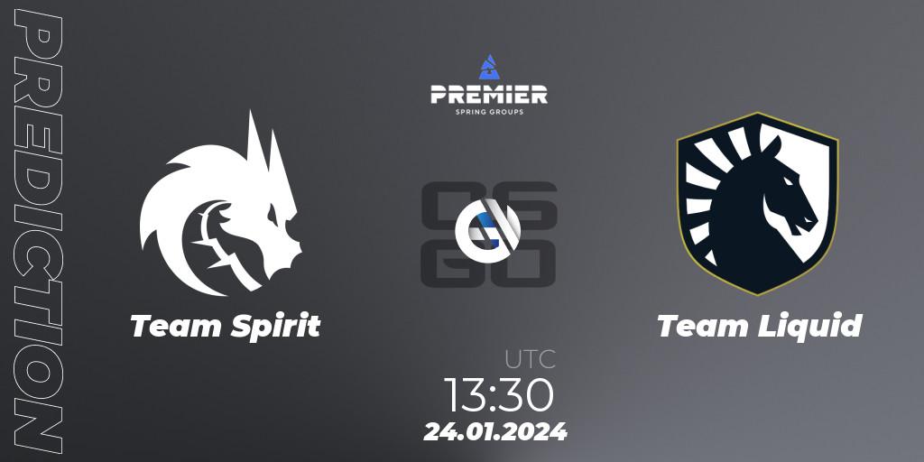 Prognoza Team Spirit - Team Liquid. 24.01.24, CS2 (CS:GO), BLAST Premier: Spring Groups 2024