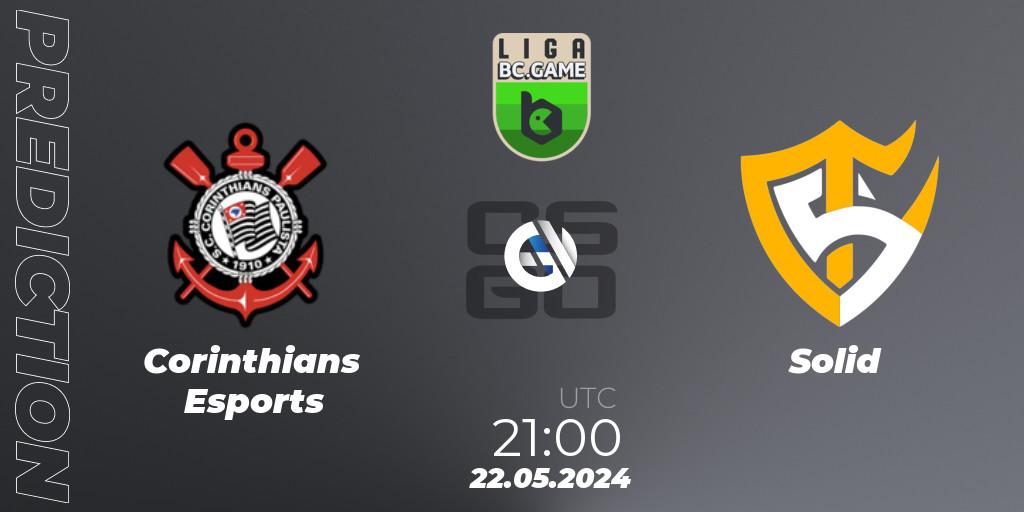 Prognoza Corinthians Esports - Solid. 22.05.2024 at 21:00, Counter-Strike (CS2), Dust2 Brasil Liga Season 3