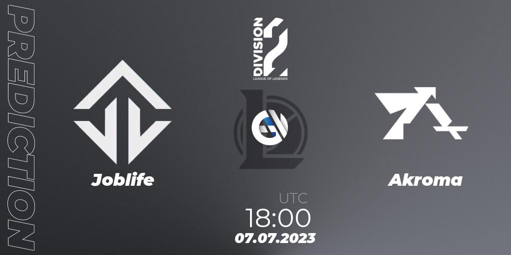 Prognoza Joblife - Akroma. 07.07.2023 at 18:00, LoL, LFL Division 2 Summer 2023 - Group Stage
