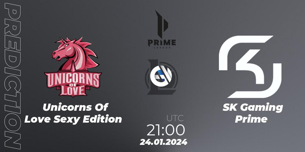 Prognoza Unicorns Of Love Sexy Edition - SK Gaming Prime. 24.01.2024 at 21:00, LoL, Prime League Spring 2024 - Group Stage