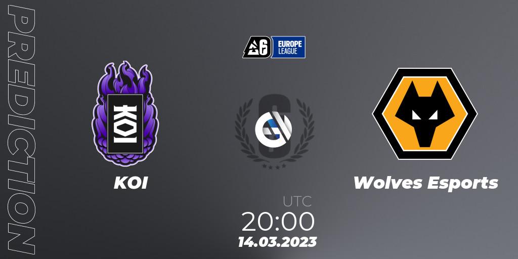 Prognoza KOI - Wolves Esports. 14.03.23, Rainbow Six, Europe League 2023 - Stage 1