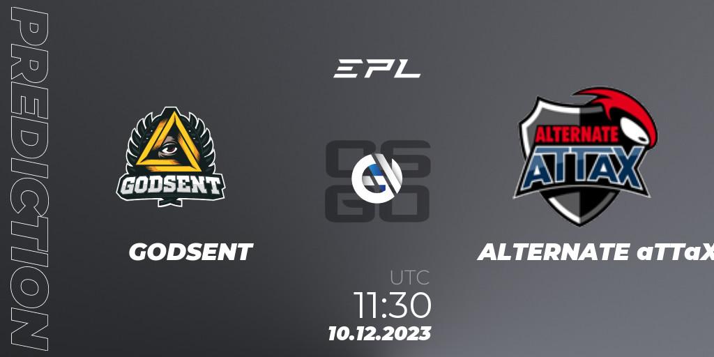 Prognoza GODSENT - ALTERNATE aTTaX. 10.12.2023 at 12:20, Counter-Strike (CS2), European Pro League Season 12