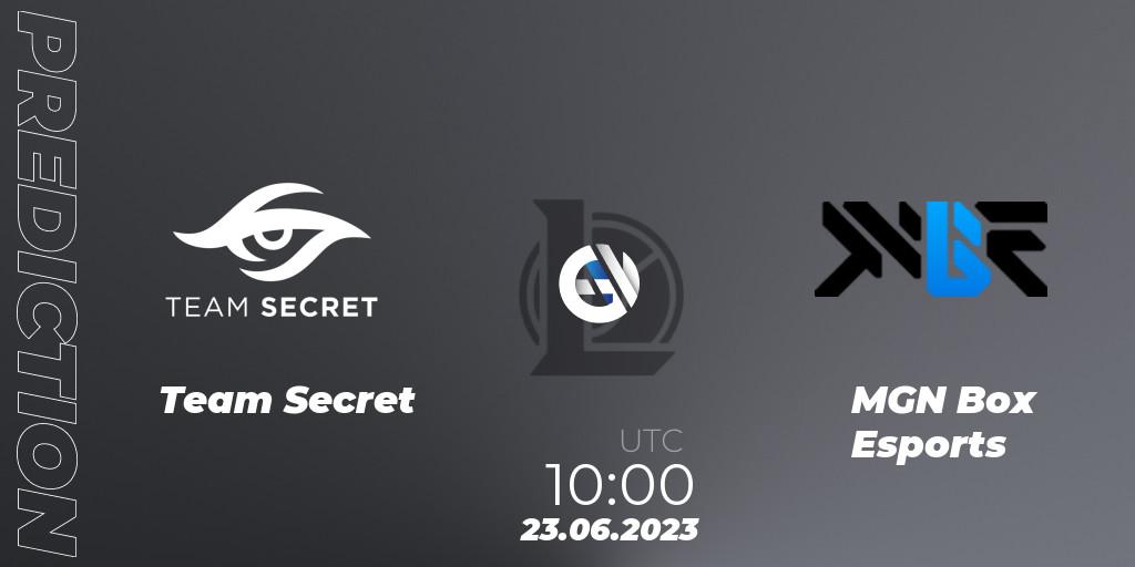 Prognoza Team Secret - MGN Box Esports. 23.06.2023 at 10:00, LoL, VCS Dusk 2023