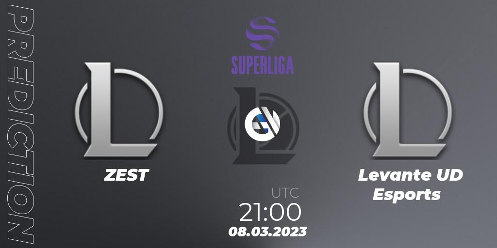 Prognoza ZEST - Levante UD Esports. 08.03.2023 at 21:00, LoL, LVP Superliga 2nd Division Spring 2023 - Group Stage