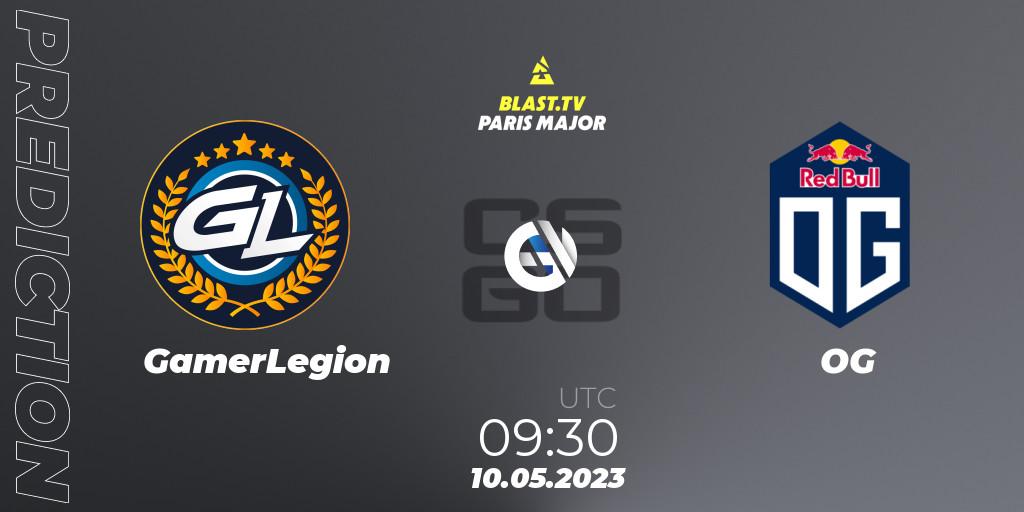 Prognoza GamerLegion - OG. 10.05.2023 at 09:30, Counter-Strike (CS2), BLAST Paris Major 2023 Challengers Stage
