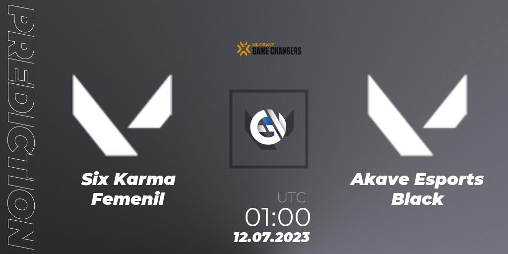 Prognoza Six Karma Femenil - Akave Esports Black. 12.07.2023 at 01:00, VALORANT, VCT 2023: Game Changers Latin America North