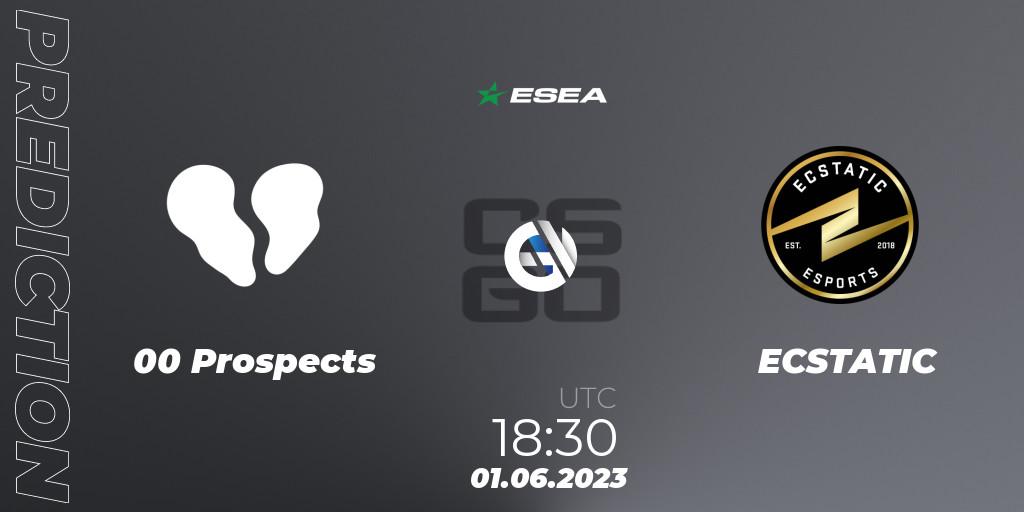 Prognoza 00 Prospects - ECSTATIC. 01.06.23, CS2 (CS:GO), ESEA Advanced Season 45 Europe