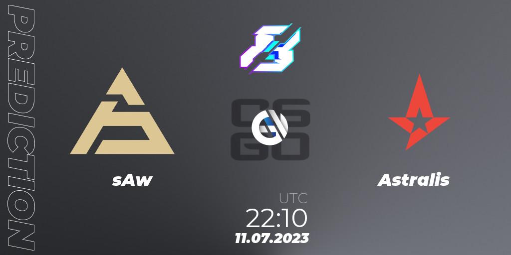 Prognoza sAw - Astralis. 11.07.2023 at 22:10, Counter-Strike (CS2), Gamers8 2023 Europe Open Qualifier 2