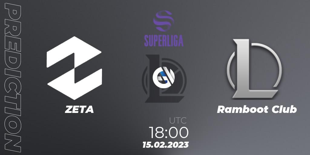 Prognoza ZETA - Ramboot Club. 15.02.2023 at 18:00, LoL, LVP Superliga 2nd Division Spring 2023 - Group Stage
