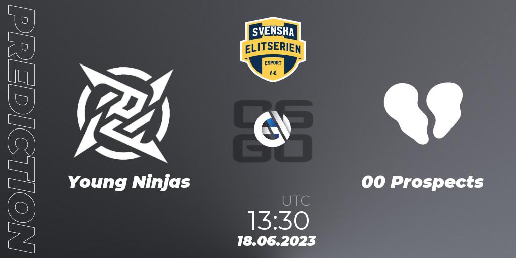 Prognoza Young Ninjas - 00 Prospects. 18.06.23, CS2 (CS:GO), Svenska Elitserien Spring 2023