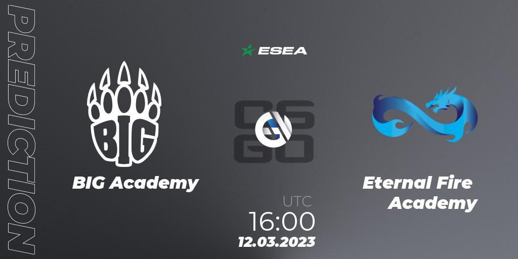 Prognoza BIG Academy - Eternal Fire Academy. 12.03.23, CS2 (CS:GO), ESEA Season 44: Advanced Division - Europe