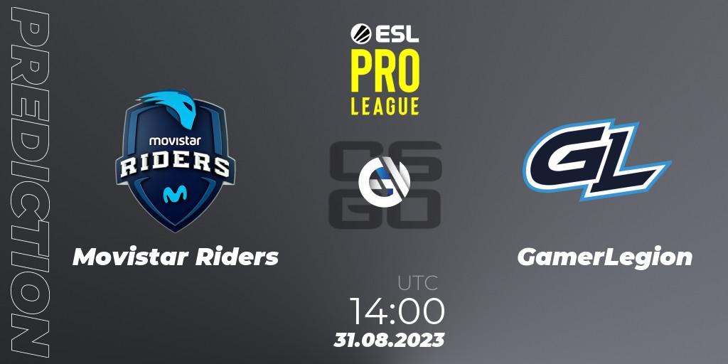 Prognoza Movistar Riders - GamerLegion. 31.08.23, CS2 (CS:GO), ESL Pro League Season 18