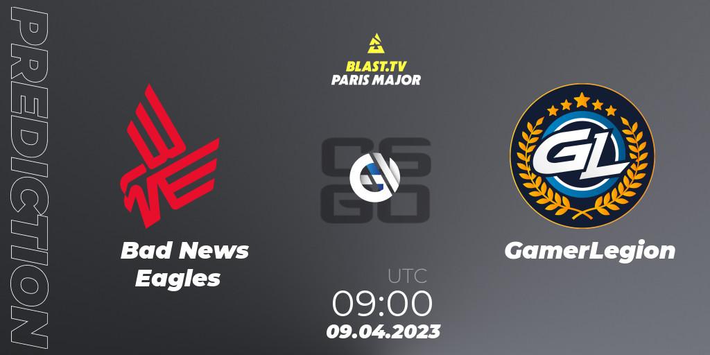 Prognoza Bad News Eagles - GamerLegion. 09.04.2023 at 09:00, Counter-Strike (CS2), BLAST.tv Paris Major 2023 Europe RMR A