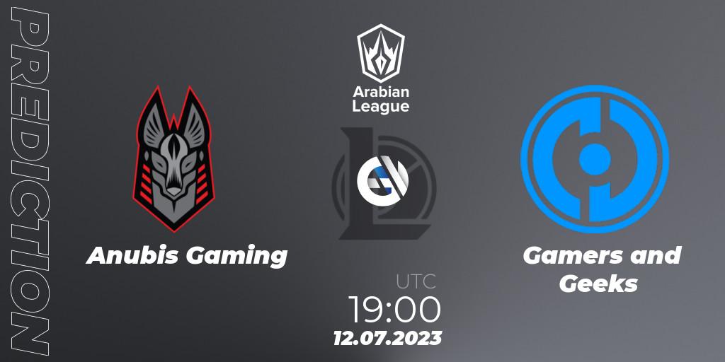Prognoza Anubis Gaming - Gamers and Geeks. 12.07.2023 at 19:00, LoL, Arabian League Summer 2023 - Group Stage