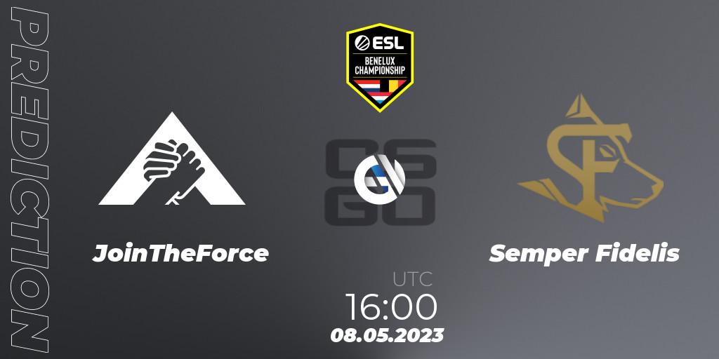 Prognoza JoinTheForce - Semper Fidelis. 08.05.2023 at 16:00, Counter-Strike (CS2), ESL Benelux Championship Spring 2023