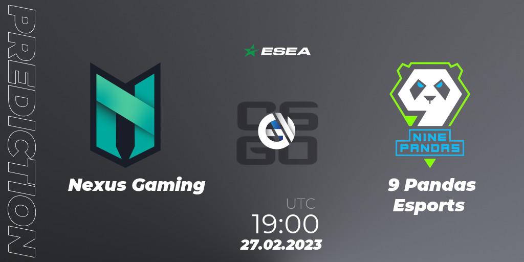Prognoza Nexus Gaming - 9 Pandas Esports. 27.02.23, CS2 (CS:GO), ESEA Season 44: Advanced Division - Europe