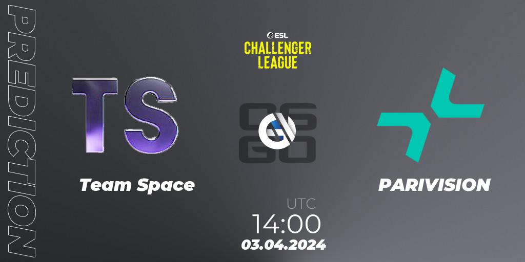Prognoza Team Space - PARIVISION. 03.04.24, CS2 (CS:GO), ESL Challenger League Season 47: Europe