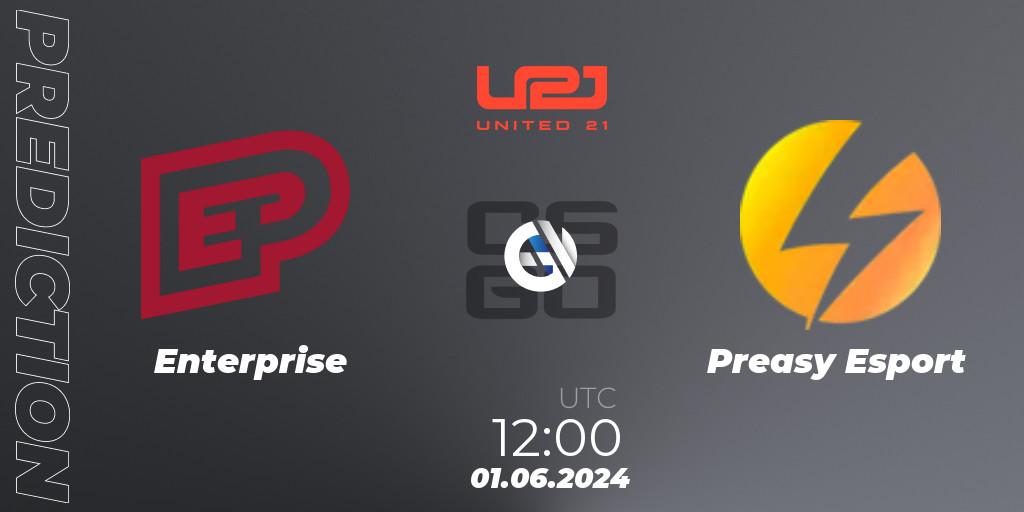 Prognoza Enterprise - Preasy Esport. 01.06.2024 at 12:00, Counter-Strike (CS2), United21 Season 16