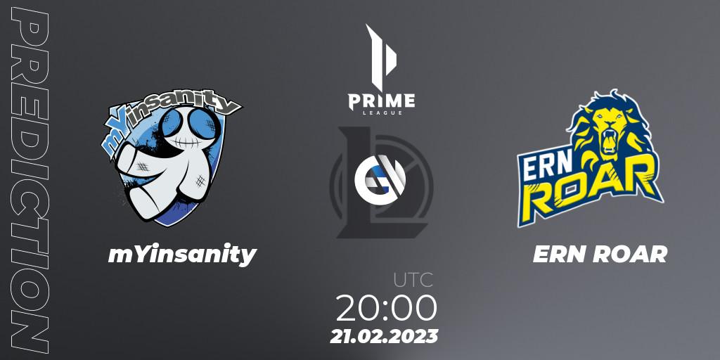 Prognoza mYinsanity - ERN ROAR. 21.02.23, LoL, Prime League 2nd Division Spring 2023 - Group Stage