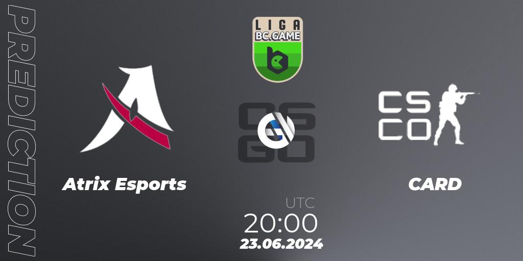 Prognoza Atrix Esports - CARD. 23.06.2024 at 20:00, Counter-Strike (CS2), Dust2 Brasil Liga Season 3: Division 2