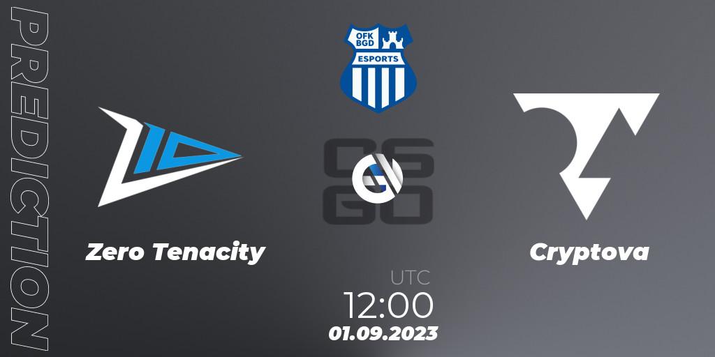 Prognoza Zero Tenacity - Cryptova. 01.09.23, CS2 (CS:GO), OFK BGD Esports Series #1: Balkan Closed Qualifier