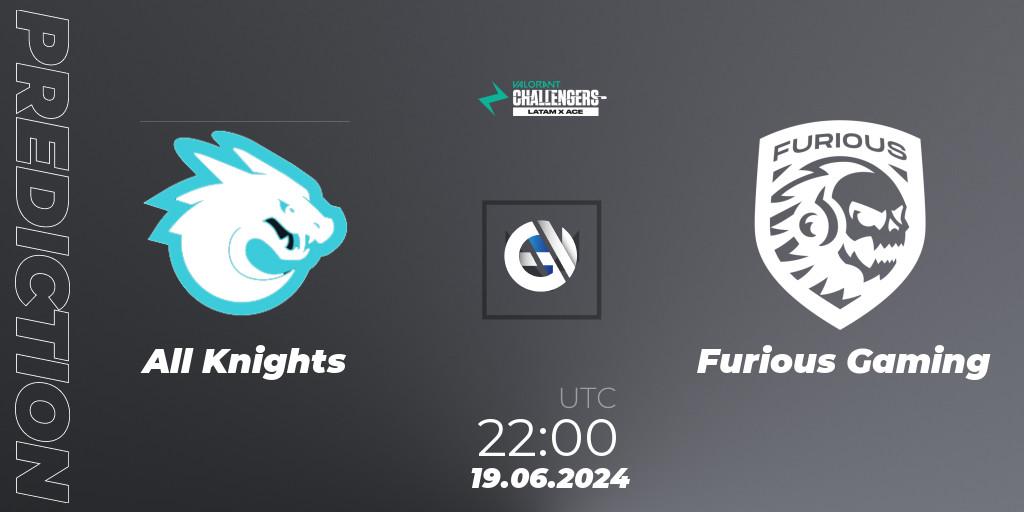 Prognoza All Knights - Furious Gaming. 19.06.2024 at 22:00, VALORANT, VALORANT Challengers 2024 LAS: Split 2