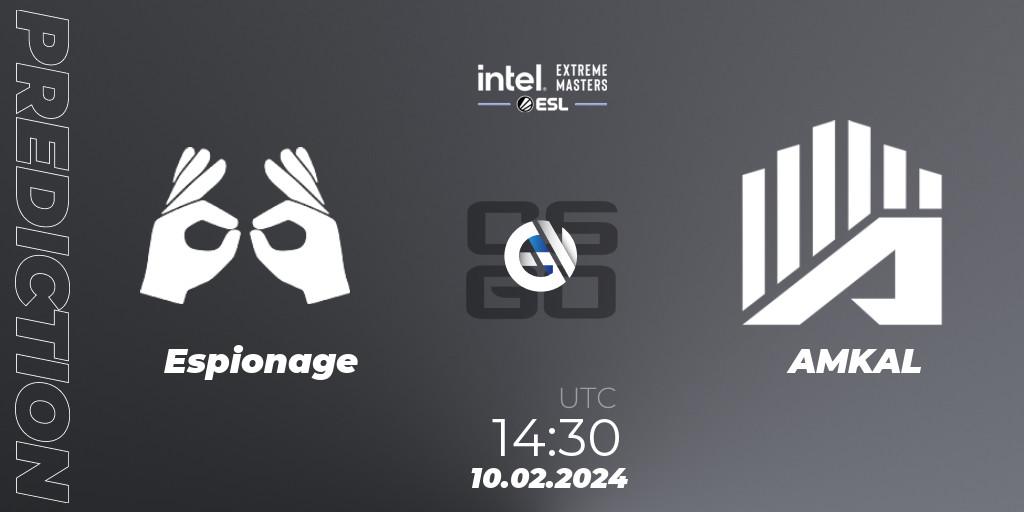 Prognoza Espionage - AMKAL. 10.02.24, CS2 (CS:GO), Intel Extreme Masters China 2024: European Closed Qualifier