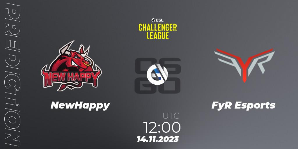 Prognoza NewHappy - FyR Esports. 14.11.23, CS2 (CS:GO), ESL Challenger League Season 46: Asia-Pacific