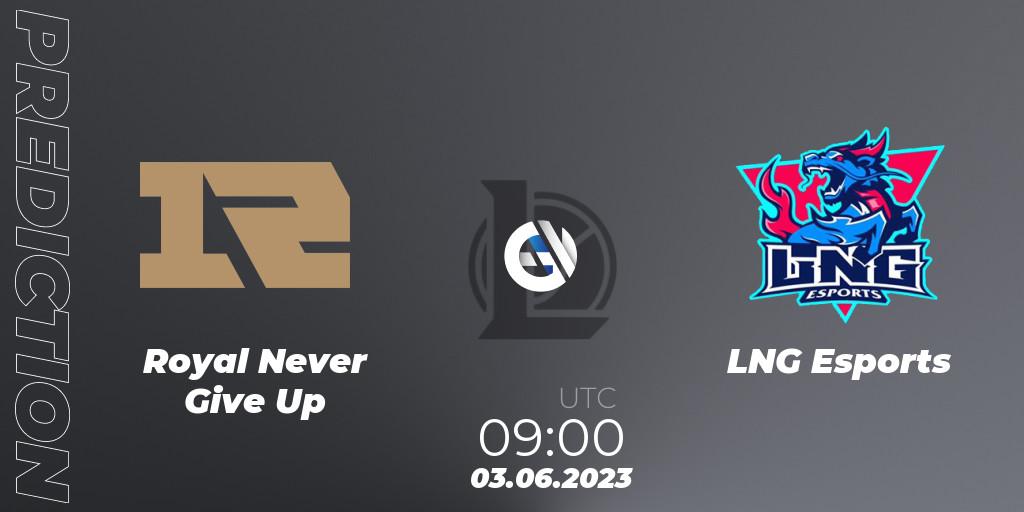 Prognoza Royal Never Give Up - LNG Esports. 03.06.23, LoL, LPL Summer 2023 Regular Season