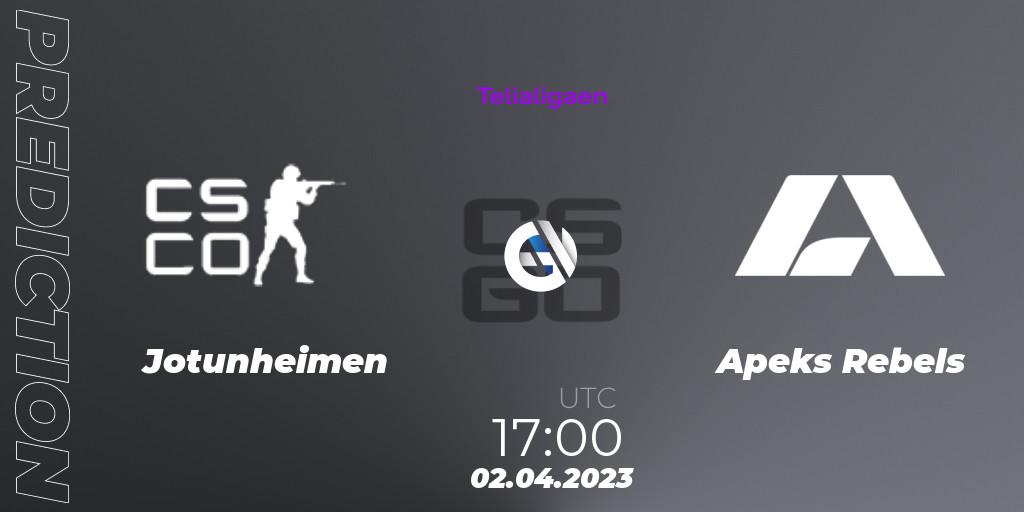 Prognoza Jotunheimen - Apeks Rebels. 02.04.23, CS2 (CS:GO), Telialigaen Spring 2023: Group stage