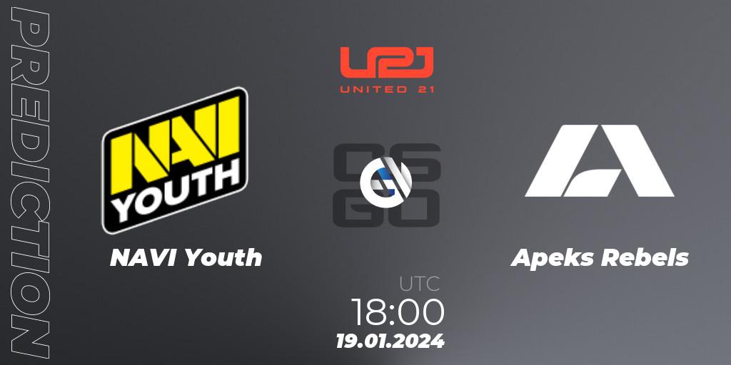 Prognoza NAVI Youth - Apeks Rebels. 19.01.24, CS2 (CS:GO), United21 Season 10: Division 2