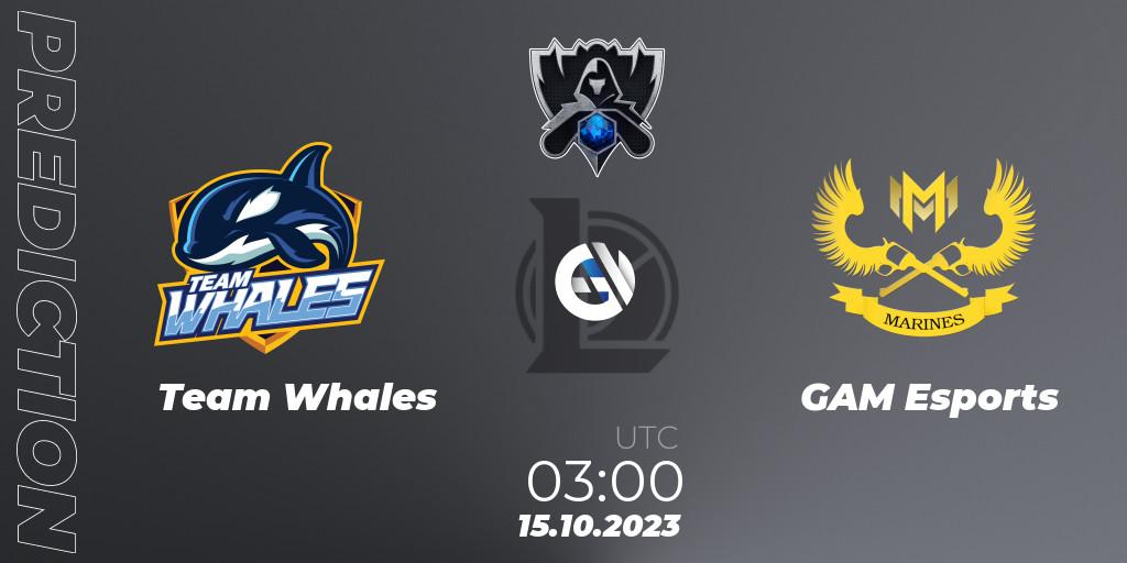 Prognoza Team Whales - GAM Esports. 15.10.23, LoL, Worlds 2023 LoL - Play-In