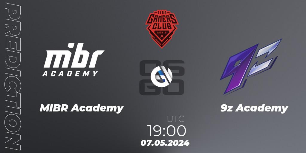 Prognoza MIBR Academy - 9z Academy. 07.05.2024 at 19:00, Counter-Strike (CS2), Gamers Club Liga Série A: April 2024