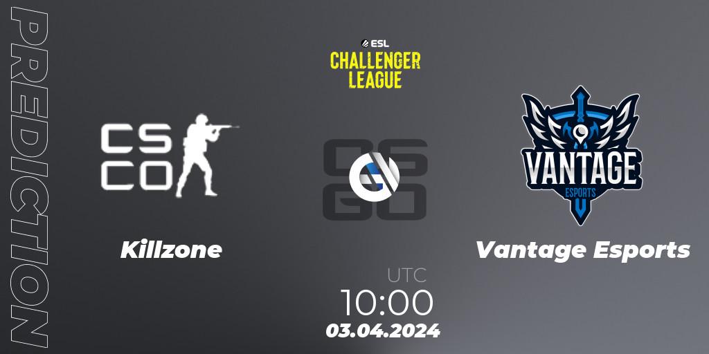 Prognoza Killzone - Vantage Esports. 03.04.2024 at 10:45, Counter-Strike (CS2), ESL Challenger League Season 47: Oceania