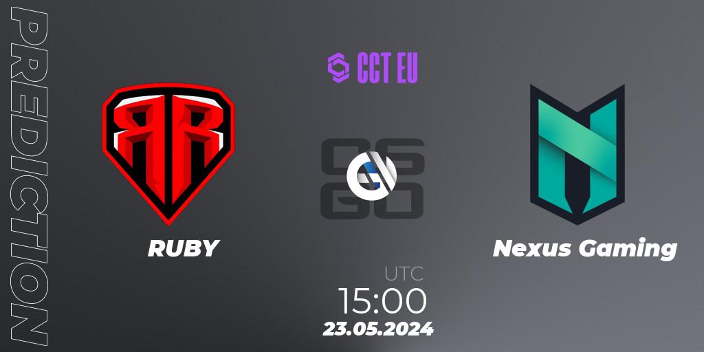 Prognoza RUBY - Nexus Gaming. 23.05.2024 at 15:05, Counter-Strike (CS2), CCT Season 2 Europe Series 4