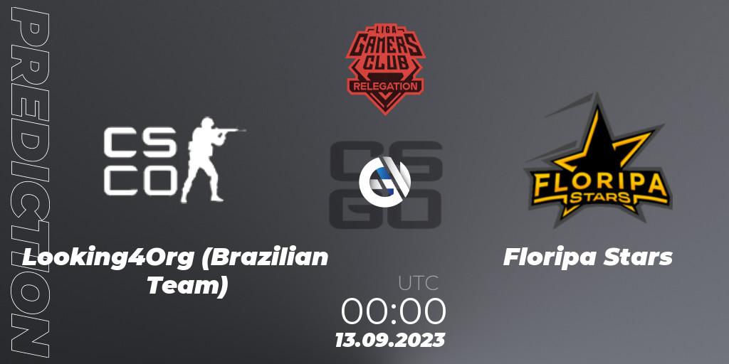 Prognoza Looking4Org (Brazilian Team) - Floripa Stars. 12.09.2023 at 21:00, Counter-Strike (CS2), Gamers Club Liga Série A Relegation: September 2023