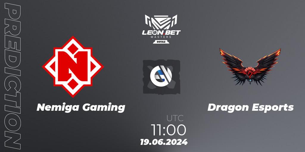 Prognoza Nemiga Gaming - Dragon Esports. 19.06.2024 at 11:00, Dota 2, Leon Masters #1