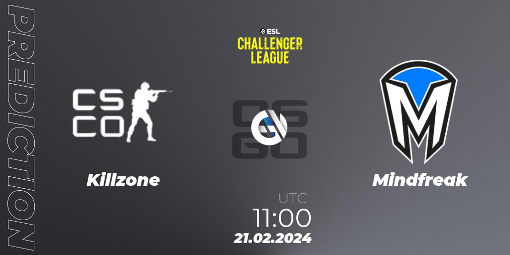 Prognoza Killzone - Mindfreak. 21.02.2024 at 11:00, Counter-Strike (CS2), ESL Challenger League Season 47: Oceania