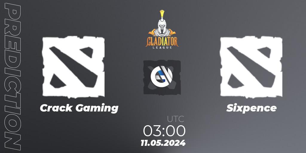 Prognoza Crack Gaming - Sixpence. 11.05.2024 at 03:00, Dota 2, Gladiator League