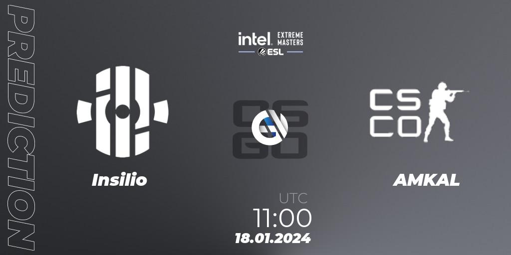 Prognoza Insilio - AMKAL. 18.01.2024 at 11:00, Counter-Strike (CS2), Intel Extreme Masters China 2024: European Open Qualifier #1