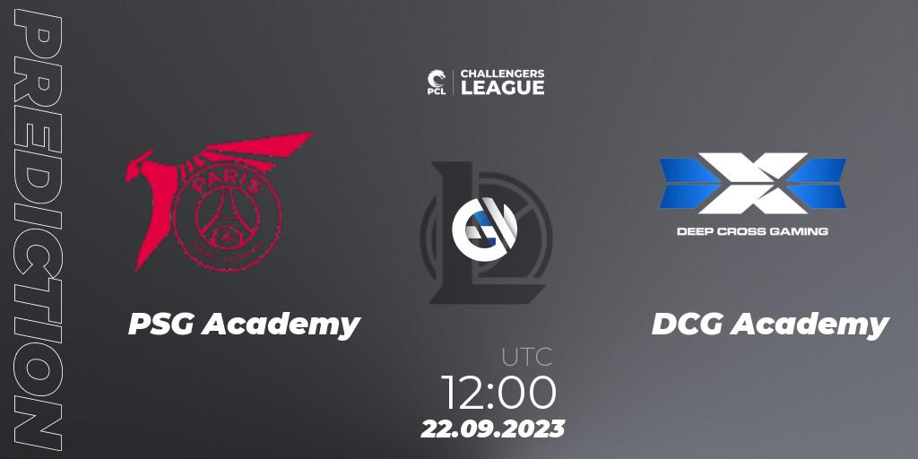 Prognoza PSG Academy - DCG Academy. 22.09.2023 at 12:00, LoL, PCL 2023 - Playoffs