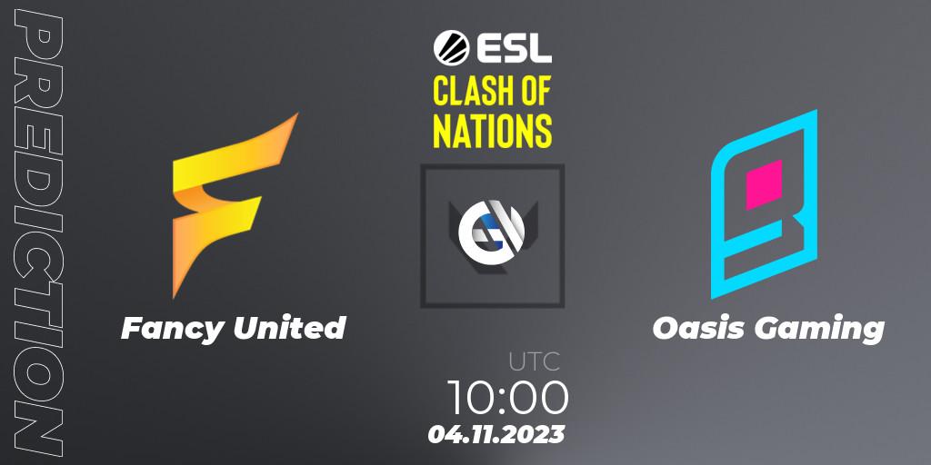 Prognoza Fancy United - Oasis Gaming. 04.11.23, VALORANT, ESL Clash of Nations 2023 - SEA Closed Qualifier