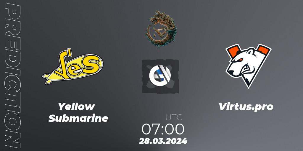 Prognoza Yellow Submarine - Virtus.pro. 28.03.24, Dota 2, PGL Wallachia Season 1: Eastern Europe Closed Qualifier