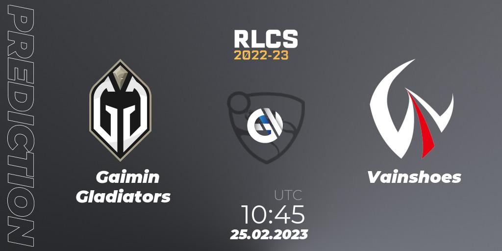 Prognoza Gaimin Gladiators - Vainshoes. 25.02.2023 at 10:45, Rocket League, RLCS 2022-23 - Winter: Asia-Pacific Regional 3 - Winter Invitational