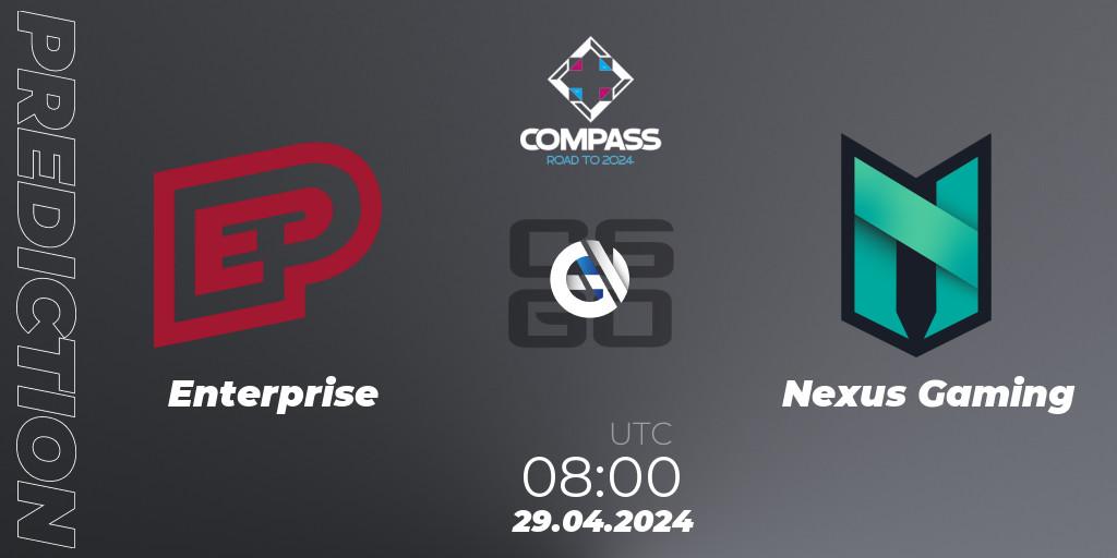 Prognoza Enterprise - Nexus Gaming. 29.04.2024 at 08:00, Counter-Strike (CS2), YaLLa Compass Spring 2024