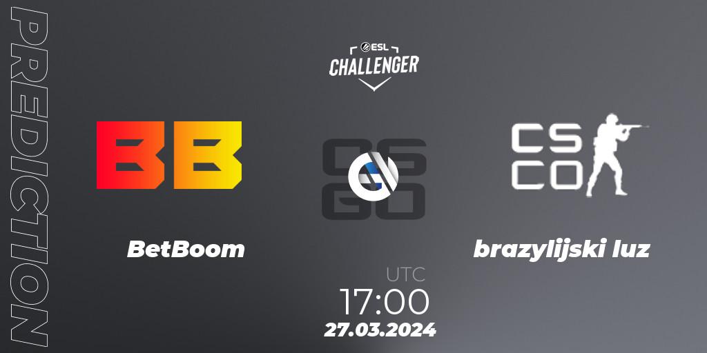 Prognoza BetBoom - brazylijski luz. 27.03.2024 at 17:00, Counter-Strike (CS2), ESL Challenger #57: European Open Qualifier